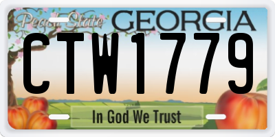 GA license plate CTW1779