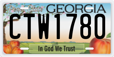 GA license plate CTW1780