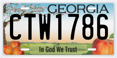 GA license plate CTW1786