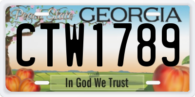 GA license plate CTW1789