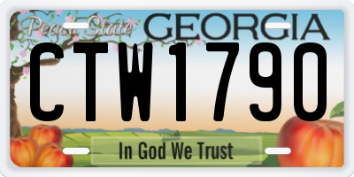 GA license plate CTW1790