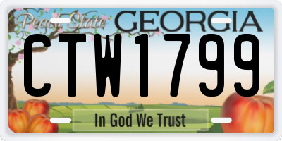 GA license plate CTW1799
