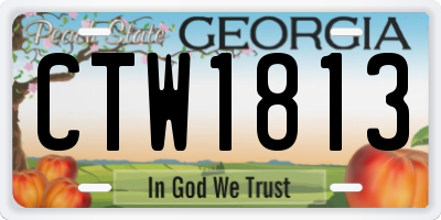 GA license plate CTW1813