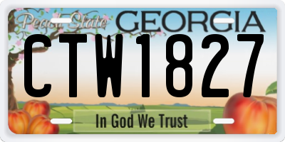 GA license plate CTW1827