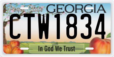 GA license plate CTW1834