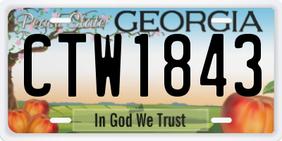 GA license plate CTW1843