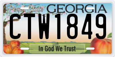 GA license plate CTW1849