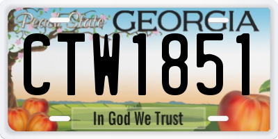 GA license plate CTW1851