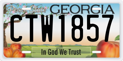 GA license plate CTW1857