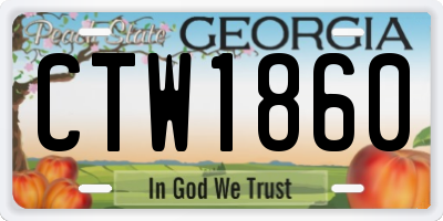 GA license plate CTW1860