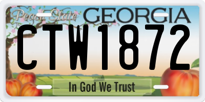 GA license plate CTW1872