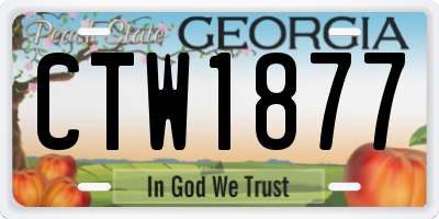 GA license plate CTW1877
