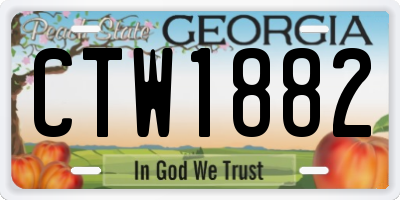 GA license plate CTW1882
