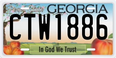 GA license plate CTW1886
