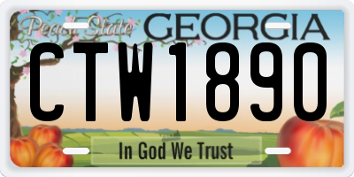 GA license plate CTW1890