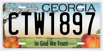GA license plate CTW1897