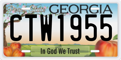 GA license plate CTW1955