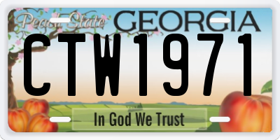 GA license plate CTW1971