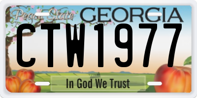 GA license plate CTW1977