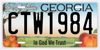 GA license plate CTW1984