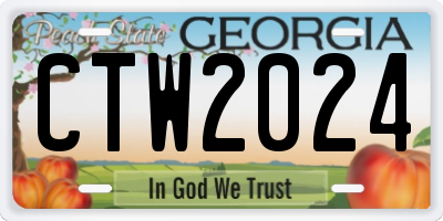 GA license plate CTW2024
