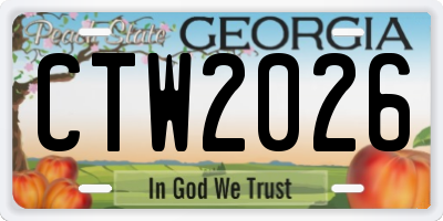 GA license plate CTW2026