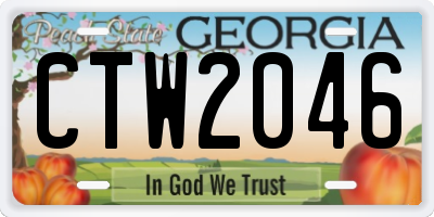 GA license plate CTW2046