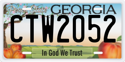 GA license plate CTW2052