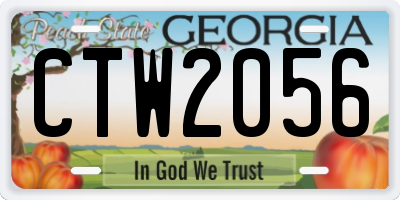 GA license plate CTW2056