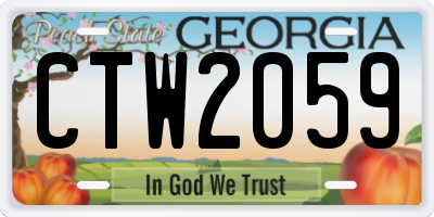 GA license plate CTW2059