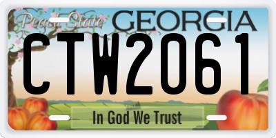 GA license plate CTW2061