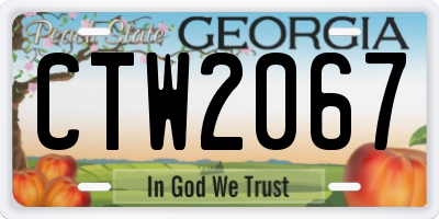 GA license plate CTW2067