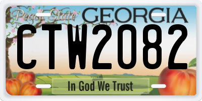 GA license plate CTW2082