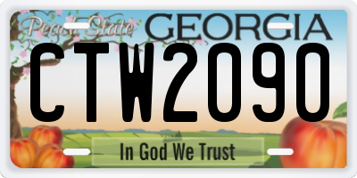 GA license plate CTW2090