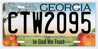 GA license plate CTW2095