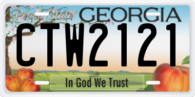 GA license plate CTW2121
