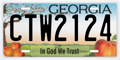 GA license plate CTW2124