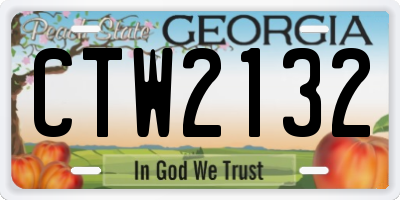 GA license plate CTW2132