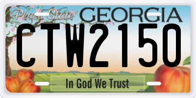 GA license plate CTW2150