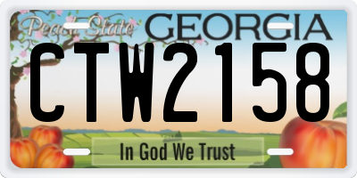 GA license plate CTW2158