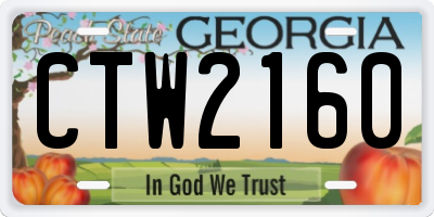 GA license plate CTW2160