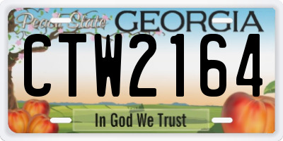 GA license plate CTW2164
