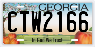 GA license plate CTW2166