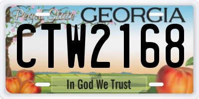 GA license plate CTW2168