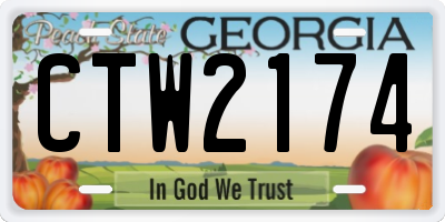 GA license plate CTW2174