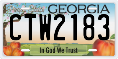 GA license plate CTW2183