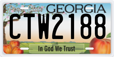 GA license plate CTW2188