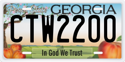 GA license plate CTW2200