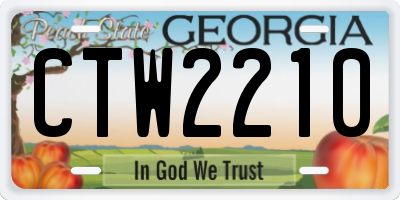 GA license plate CTW2210