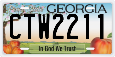 GA license plate CTW2211
